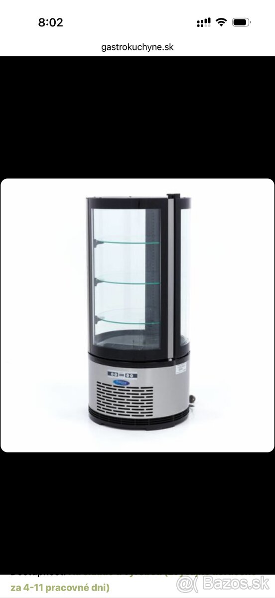 Chladiaca vitrina okruhla