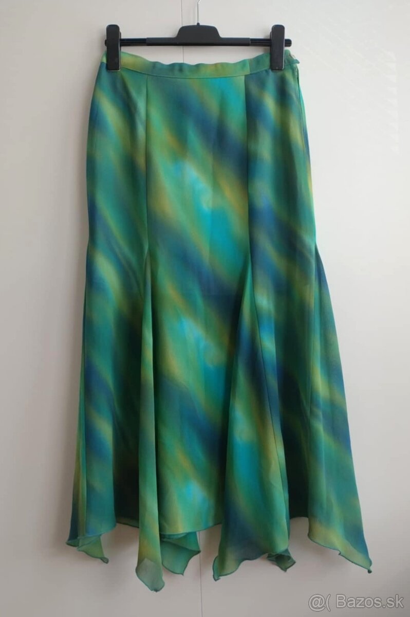 Dlhá zelenomodrá maxi sukňa