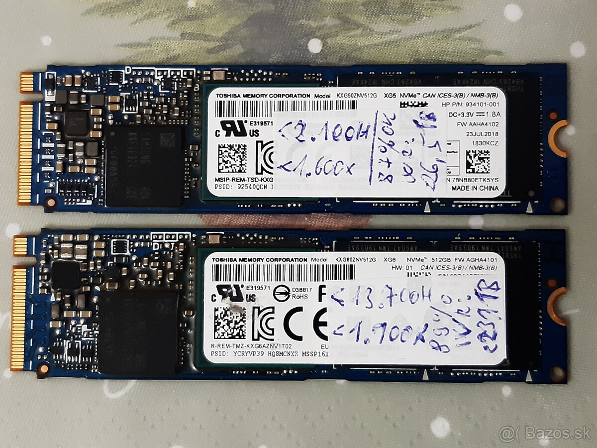 SSD 512GB M.2 PCIe TOSHIBA 2280 80mm - USED