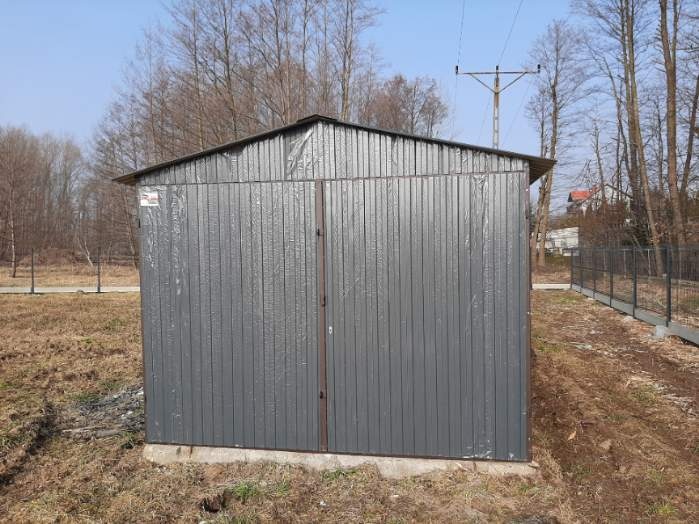 Plechová garáž 3×5 m - sedlová strecha - RAL7016
