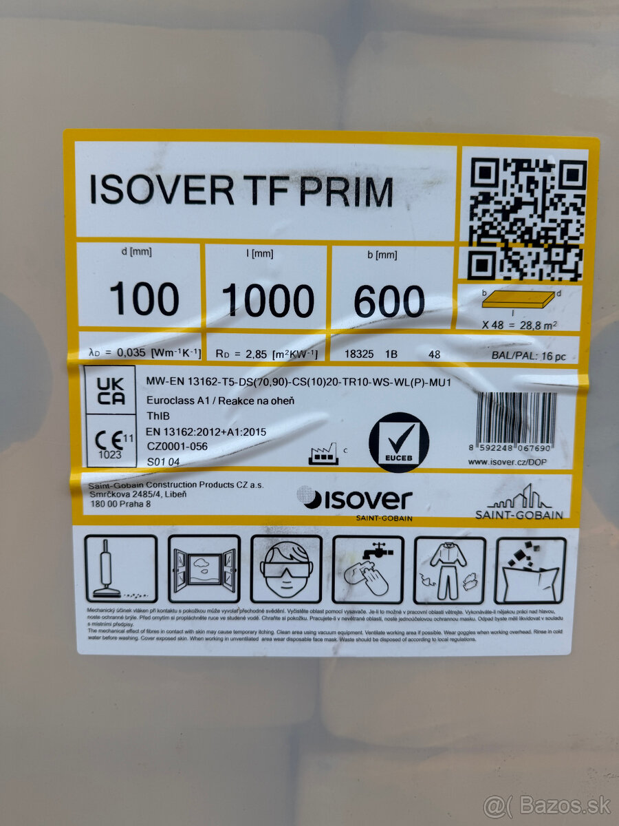 Fasádna mineralna vata ISOVER  TF PRIM - 100mm