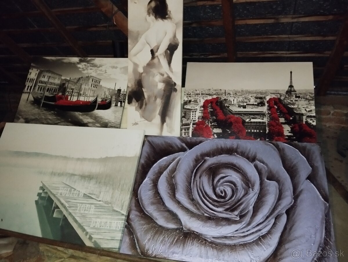 Canvas maľby Paris,Benátky,Súmrak,konský beh a obrátený Ladi