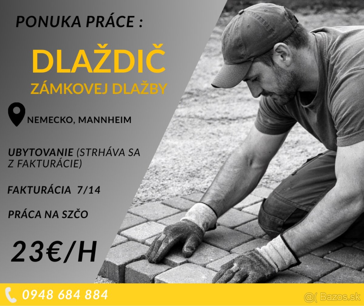 Práca Nemecko - DLAŽĎIČ