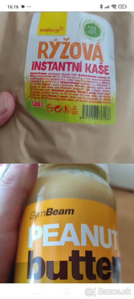 Predám ryžovú kašu a arašidové maslo