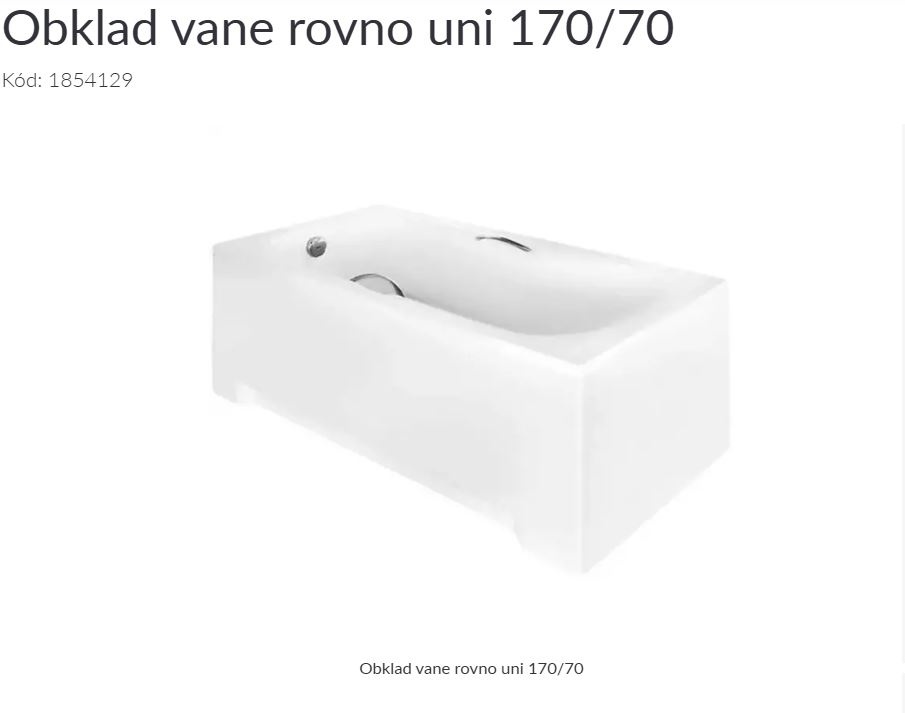 Úplne nový,zabalený a nepoužitý obklad vane rovno uni 170/70