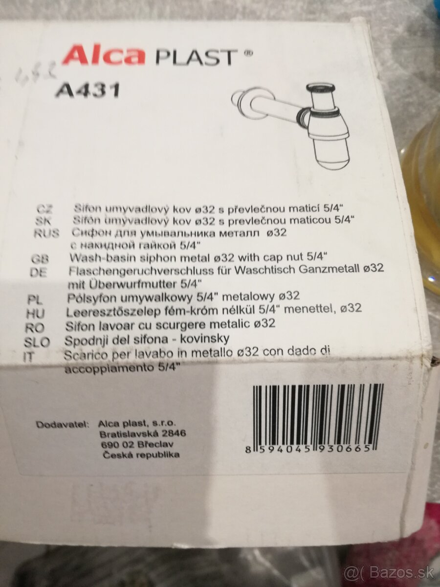 Alca plast sifón umyvadlový kov 32 s prevlečnou maticou 5/4