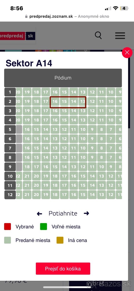 Rytmus - Symphony Show, Na predaj 4 lístkySektor:A14 Rad: 2