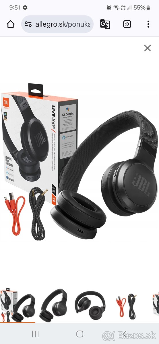 Bezdrôtové slúchadlá JBL LIVE 460 NC