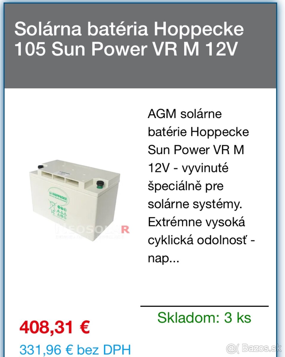Predám baterie Hoppecke k FTV systemu