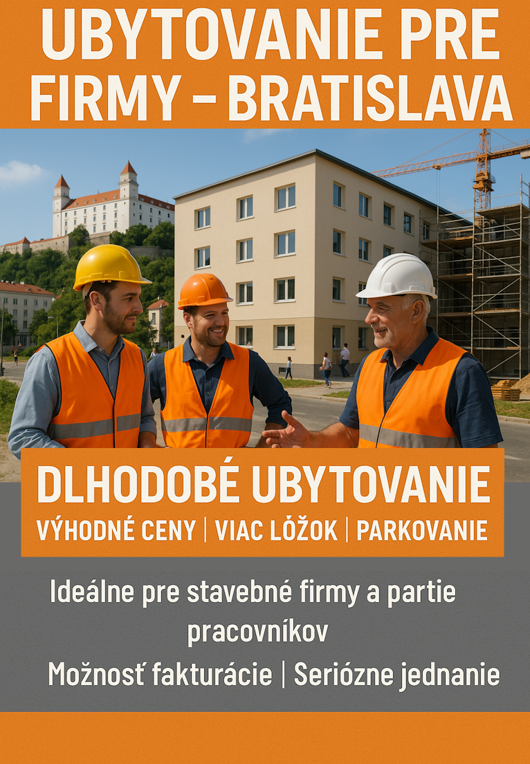 Ubytovanie pre stavebné firmy – Bratislava
