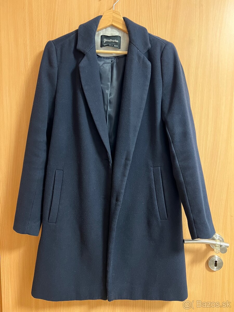 Kabát S Stradivarius tmavomodrý