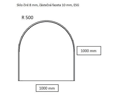 Ochranné sklo pod kachle 100x100 cm 8 mm