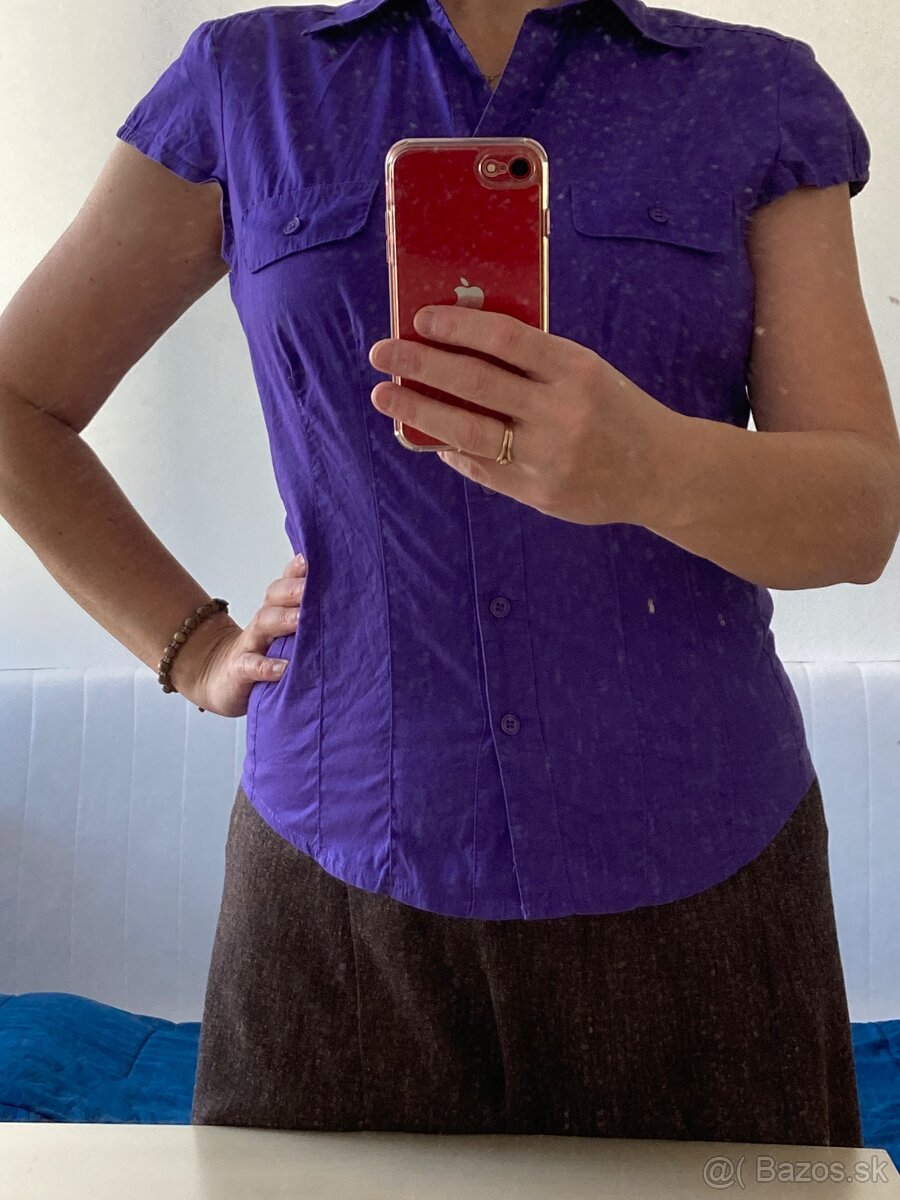 Fialova bluzka mini rukav v. M