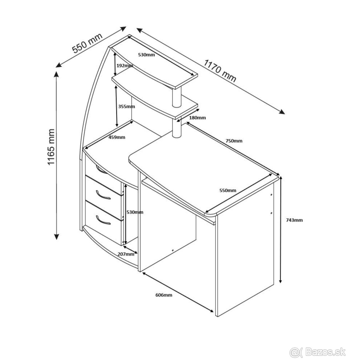 Písací stôl WIKING