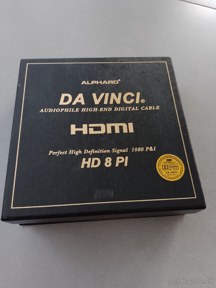 Predám prepojovací kábel HDMI zn. DA VINCI GOLD