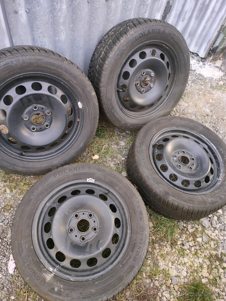 ❄️zimná sada disky VW 5x112 r16 pneu 6mm 205/55 r16