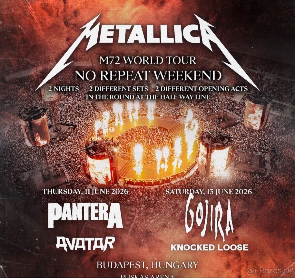 Metallica lístky Budapešť, Poľsko