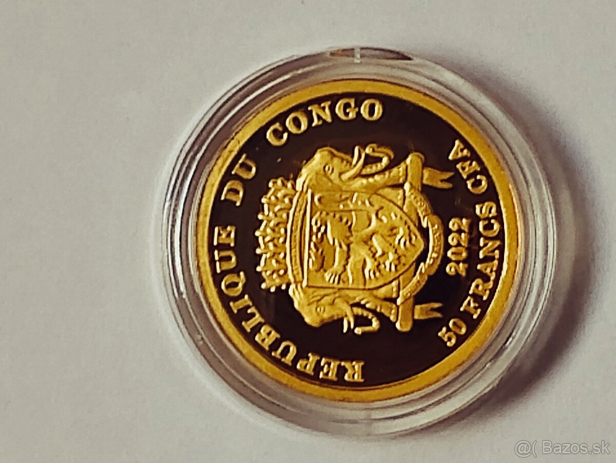 50 Franc AU/999 Congo-Kremnica, 3,11gram 150ks/svet