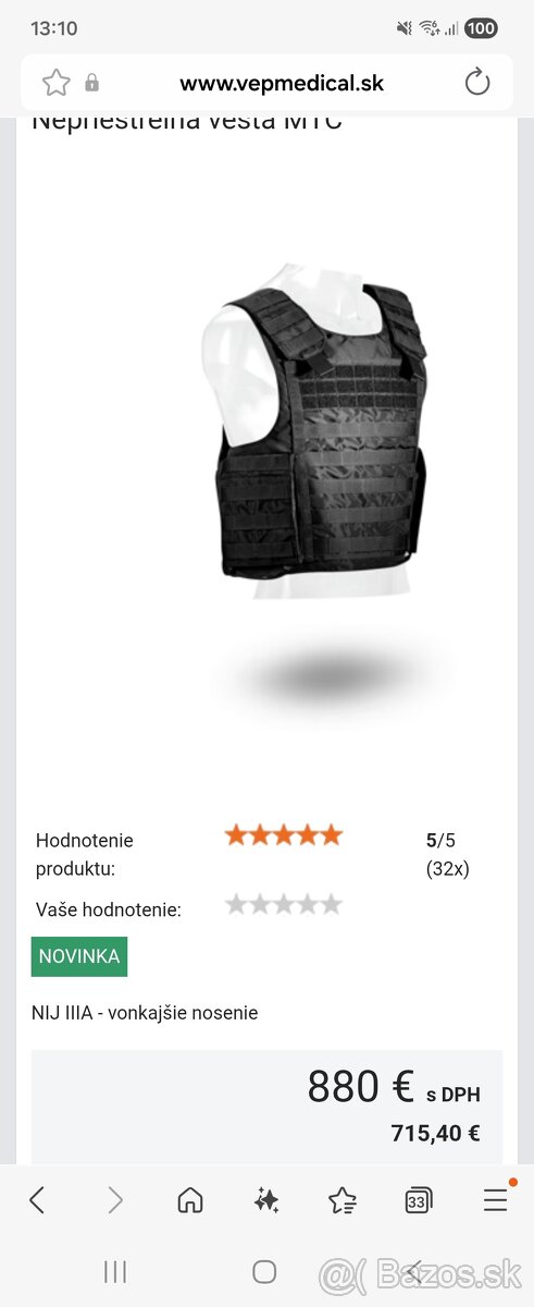 Baliaticka vesta s golierom