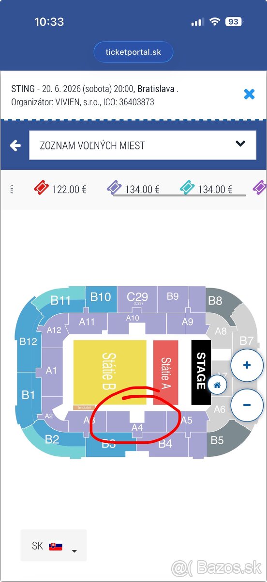 Sting Bratislava 20.6.2026 o 20:00 hod