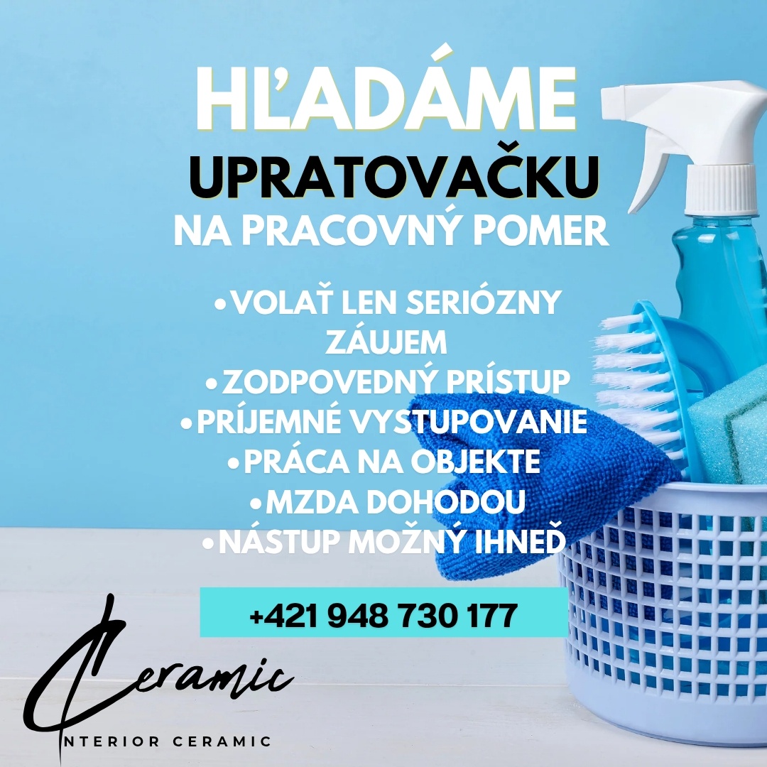 Hľadáme zodpovednú upratovačku