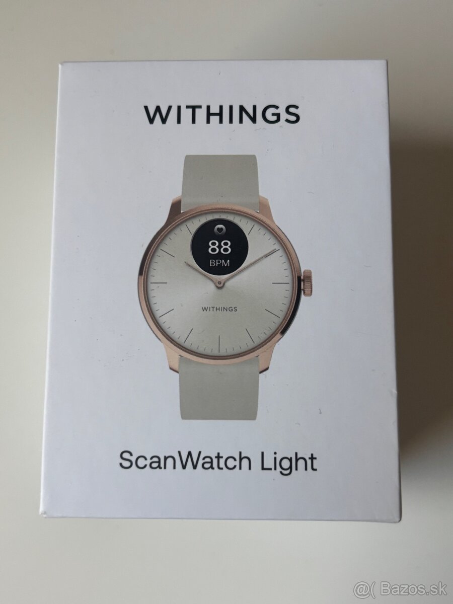 Withings Scanwatch Light 37mm, Beige & Gold