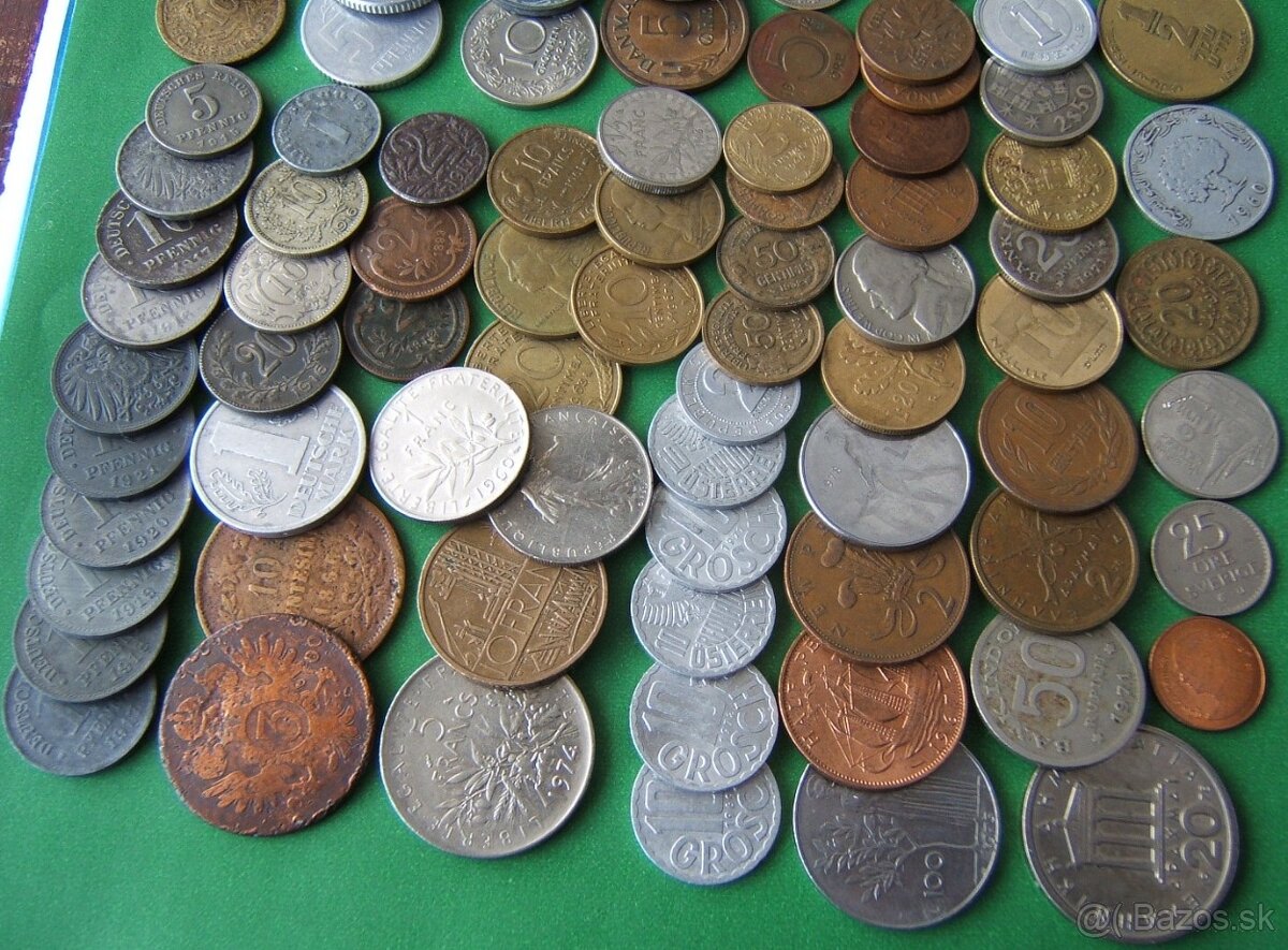 mince staré mix 115 ks - mince viac novšie mix 230 ks