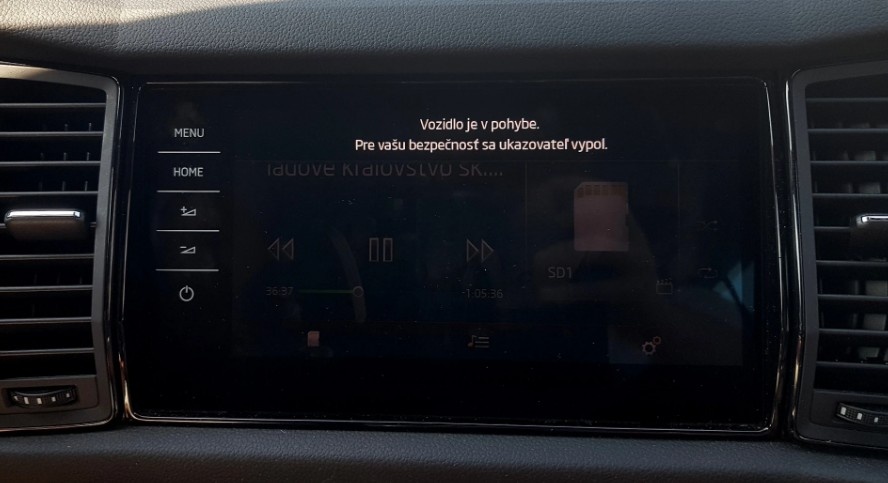 Odblokovanie obrazu za jazdy VIM