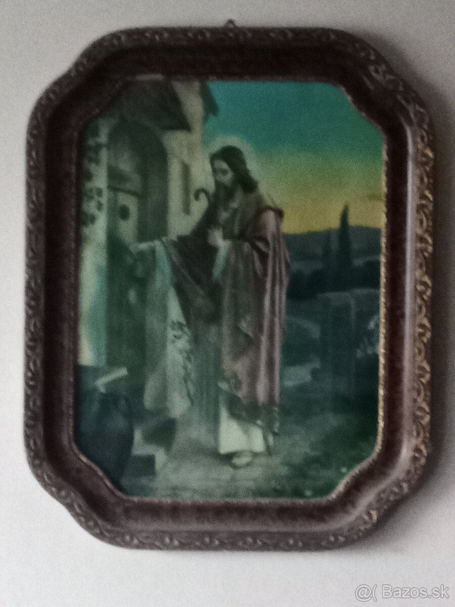 Predám obrazový rám . Obraz Krista