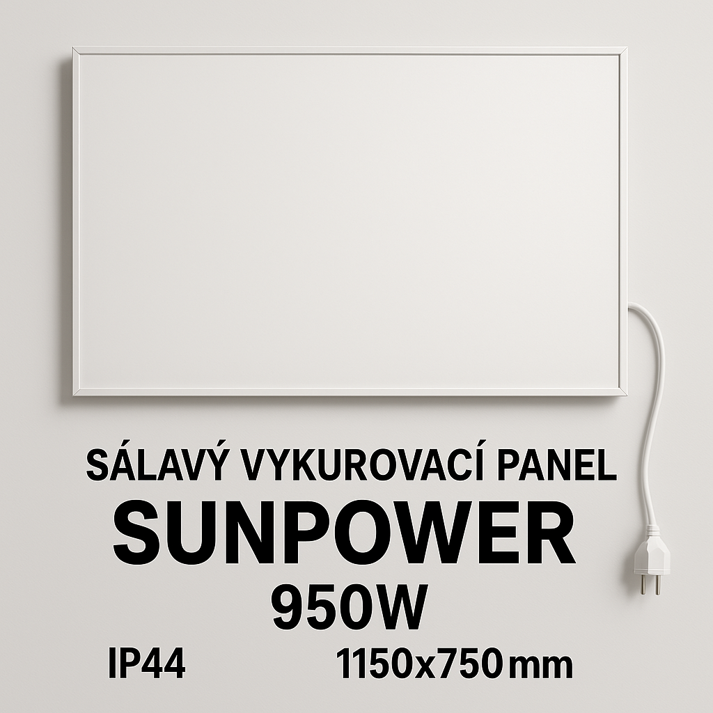 Sálavý vykurovací panel Sunpower 950W + termostat