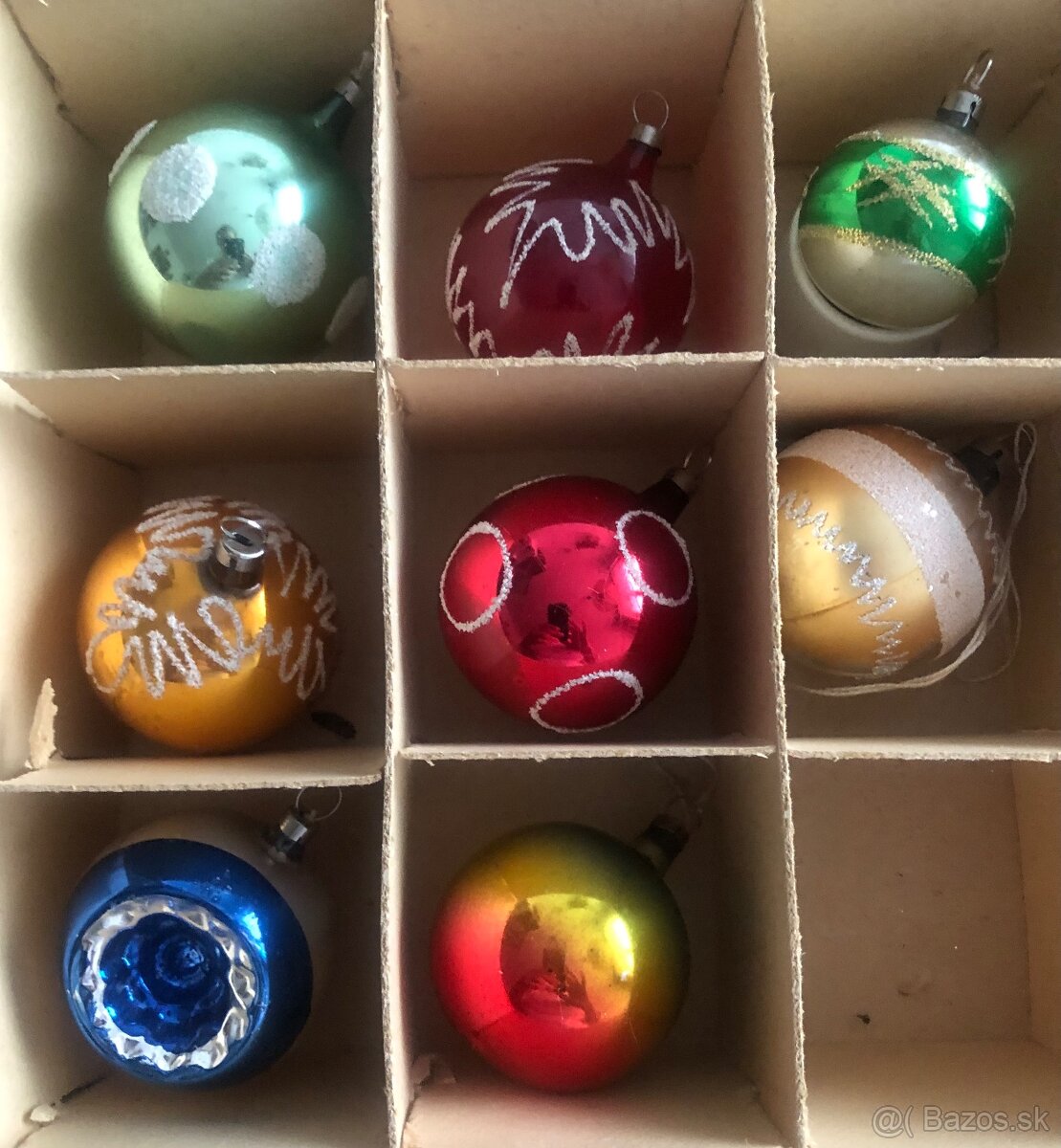 Retro - malé sklenene gule na stromcek