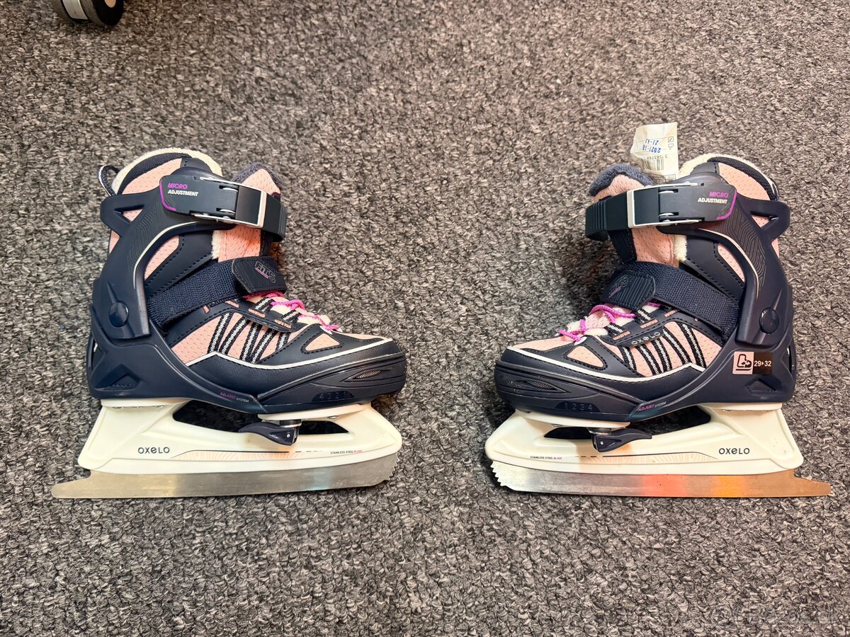 dievčenské korčule na krasokorčuľovanie Oxelo Fit 100