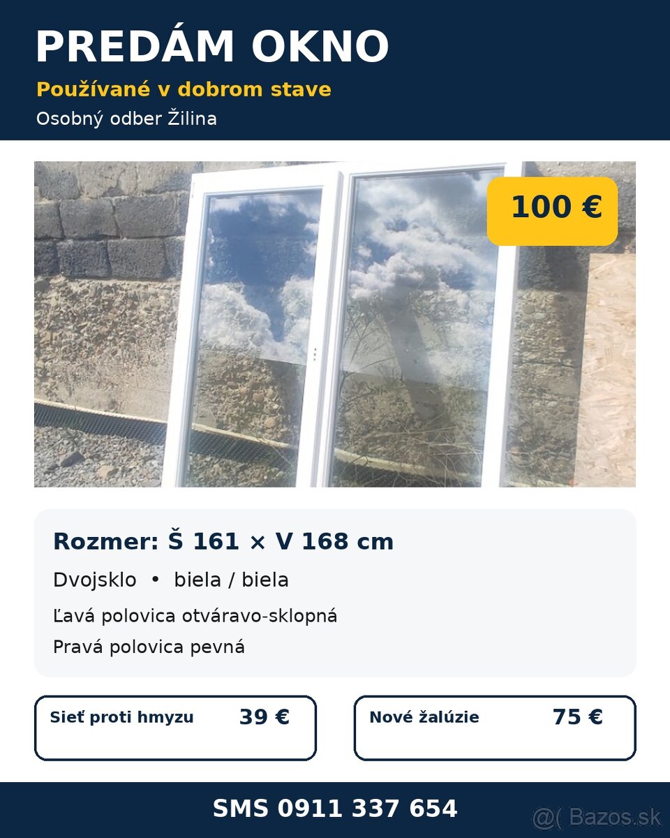 Predám použité plastové okno
