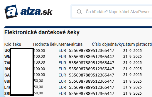 Alza poukazy