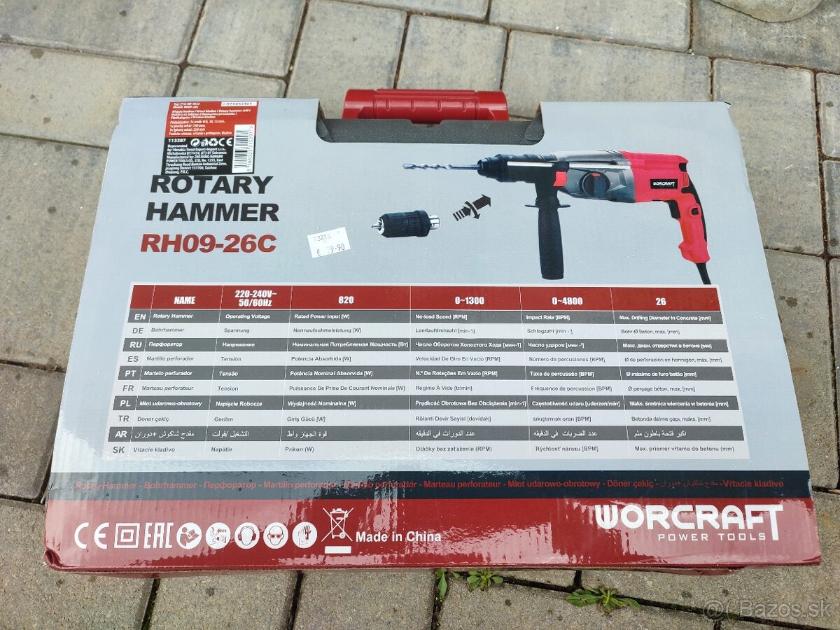 Predám priklepovu vŕtačku Worcraft nová