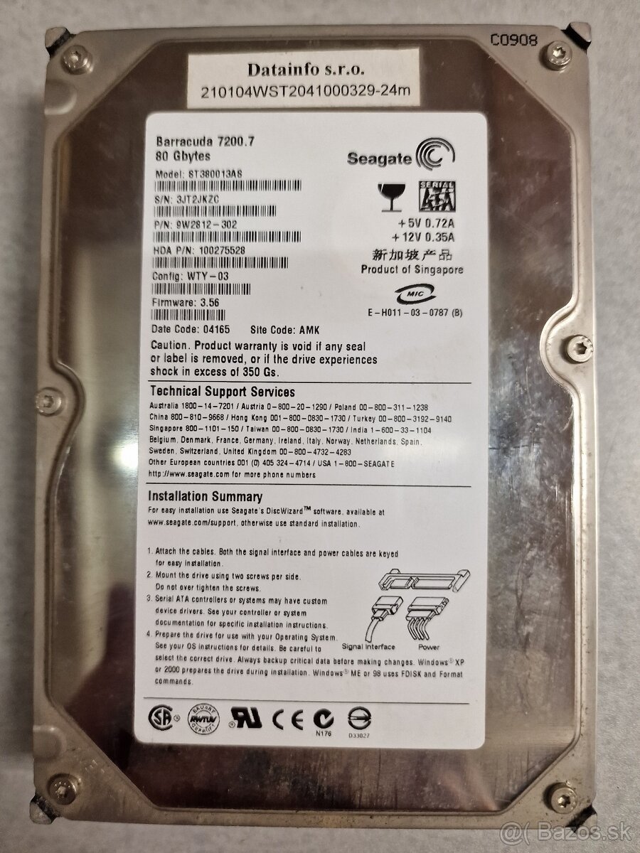 rozne hdd od 80GB - 750GB