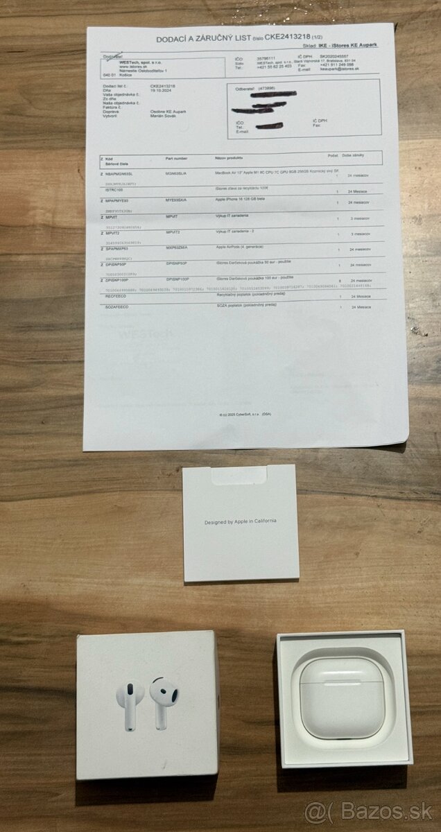 Predam Apple AirPods 4 Minimálne Známky Opotrebovania
