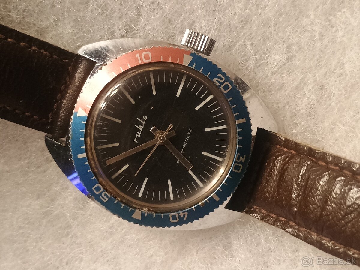 Ruhla diver Pepsi vintage hodinky