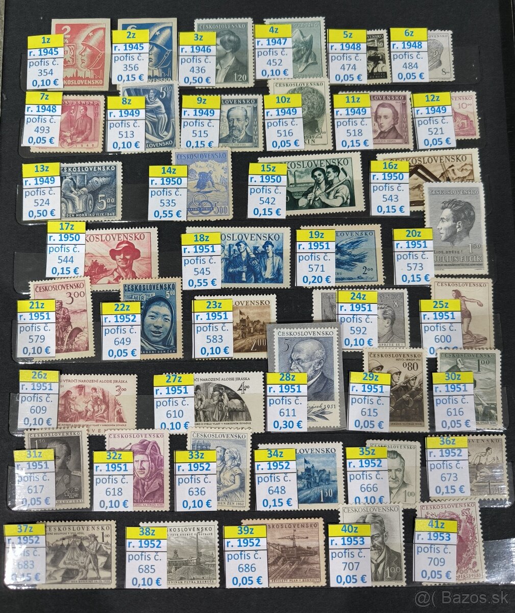 Poštové známky Československo