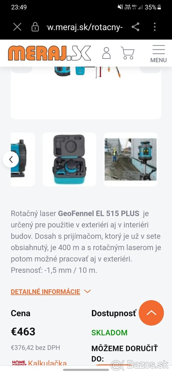 Predam laser/laserovy nivelak