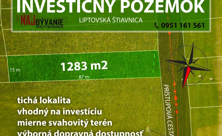 PREDAJ: STAVEBNÝ POZEMOK, INVESTIČNÁ PRÍLEŽITOSŤ, LIPTOVSKÁ