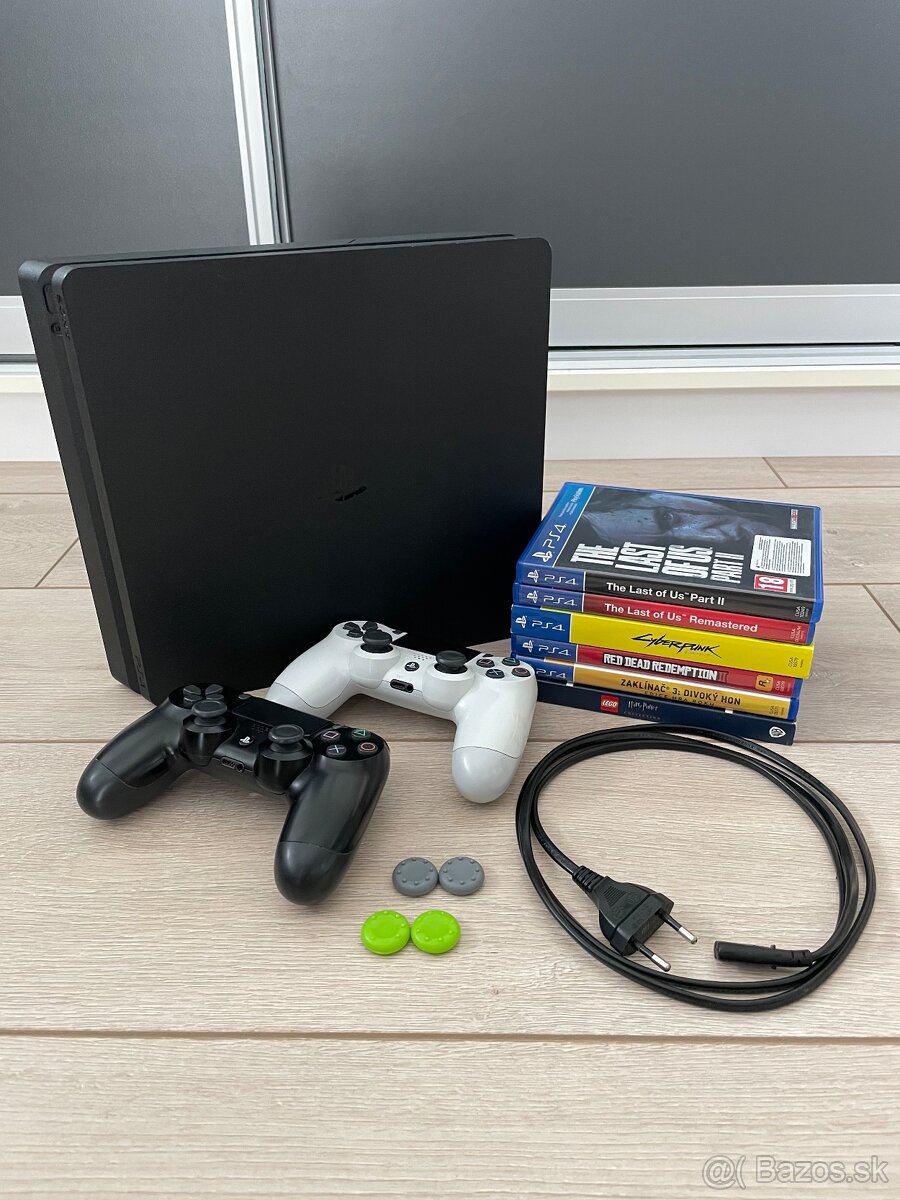 PS4 Slim 1TB + 2x ovládač + 6 hier (komplet balík)
