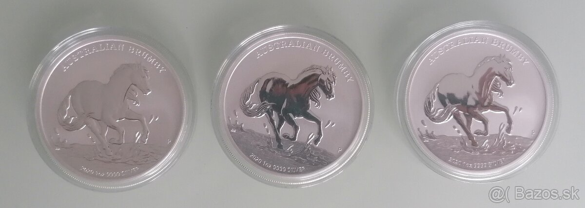 Strieborné mince brumby horse 2020