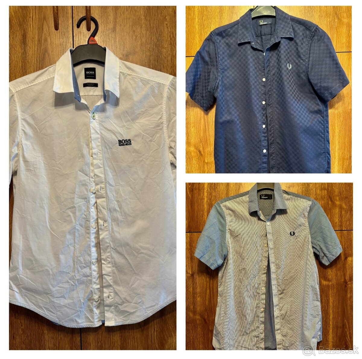 Pánska košeľa 2x Fred Perry a Hugo Boss, veľkosť S