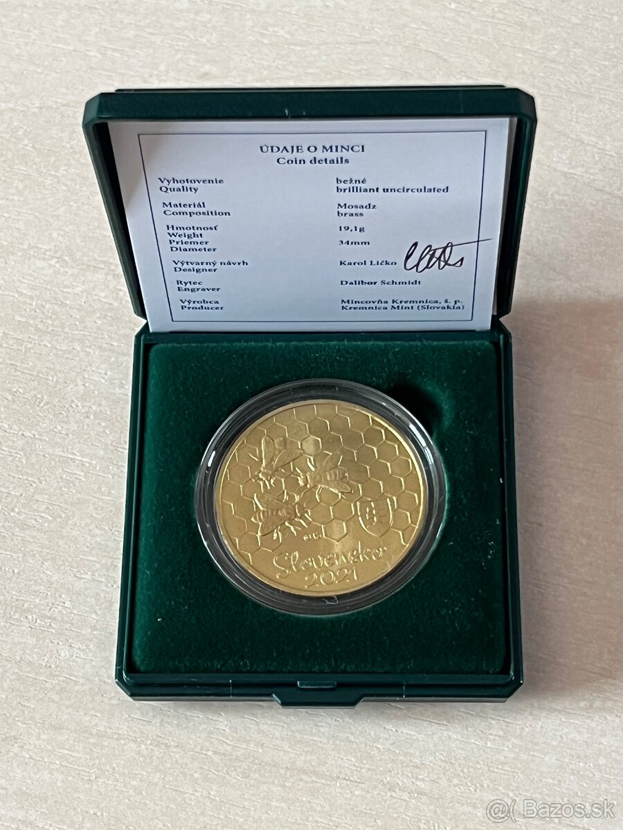 Minca 5€ 2021 - VČELA MEDONOSNÁ - NBS
