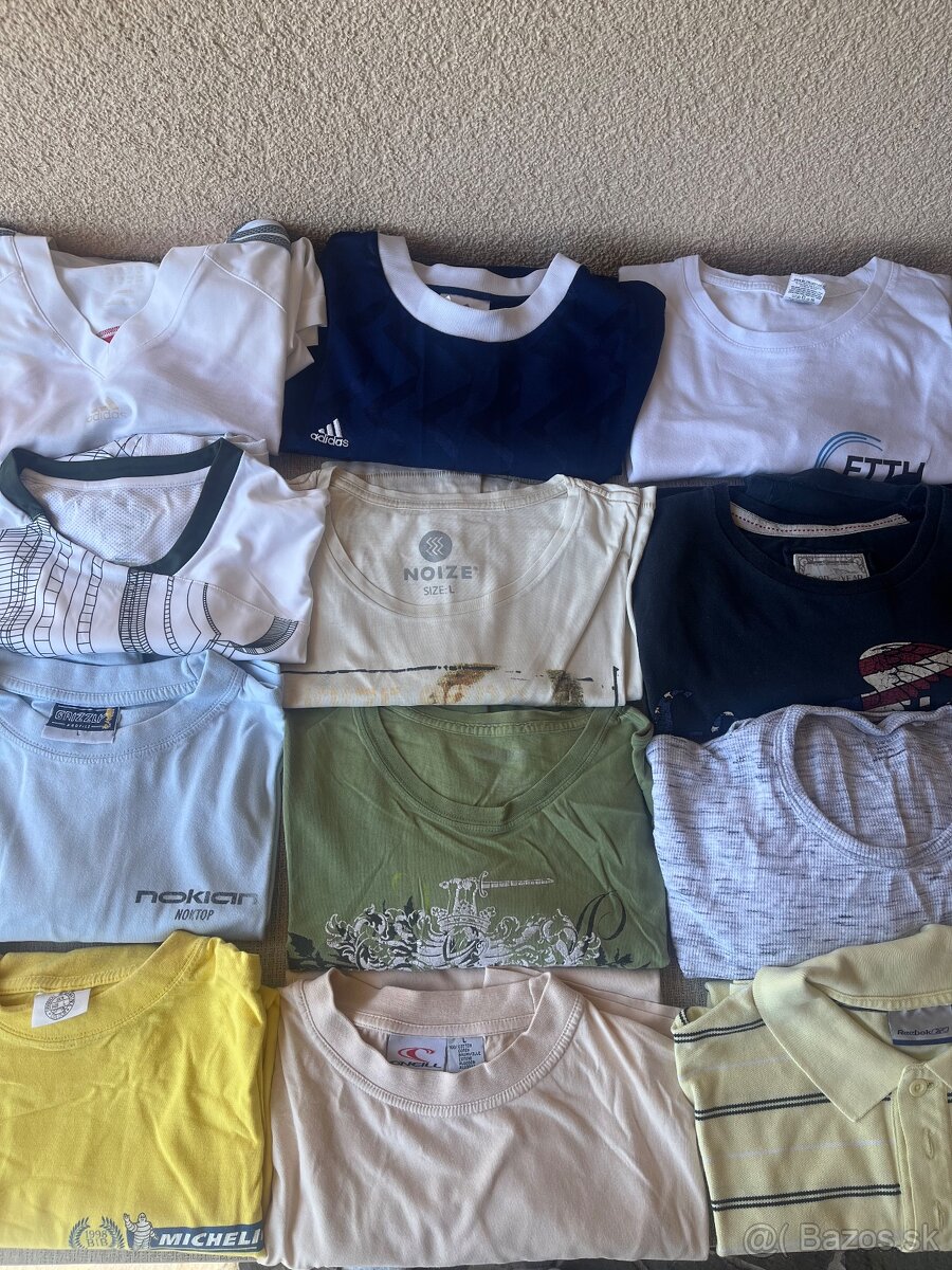 Pánske tričká krátky rukáv L - balík 12 kusov