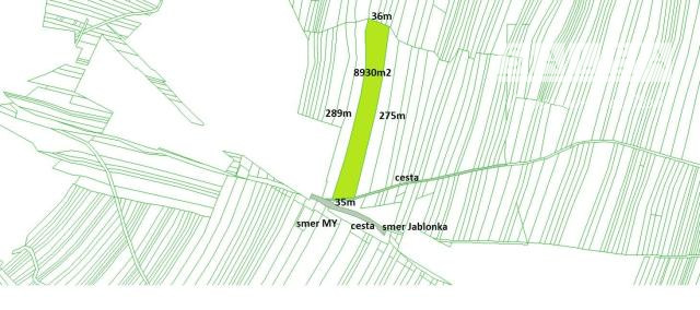 Stavebný pozemok v Meste Myjava o výmer 8930m2.