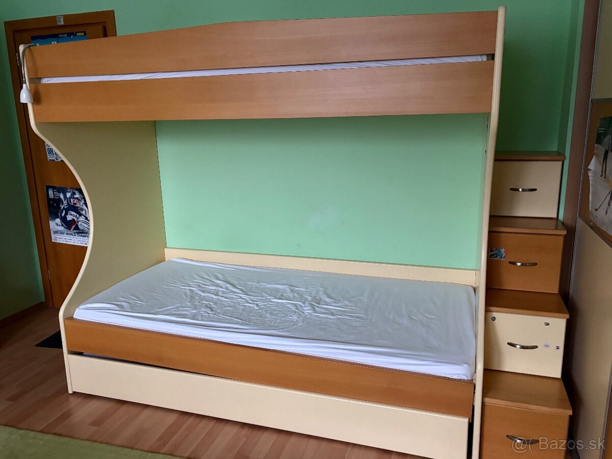 3-lozkova poschodova postel