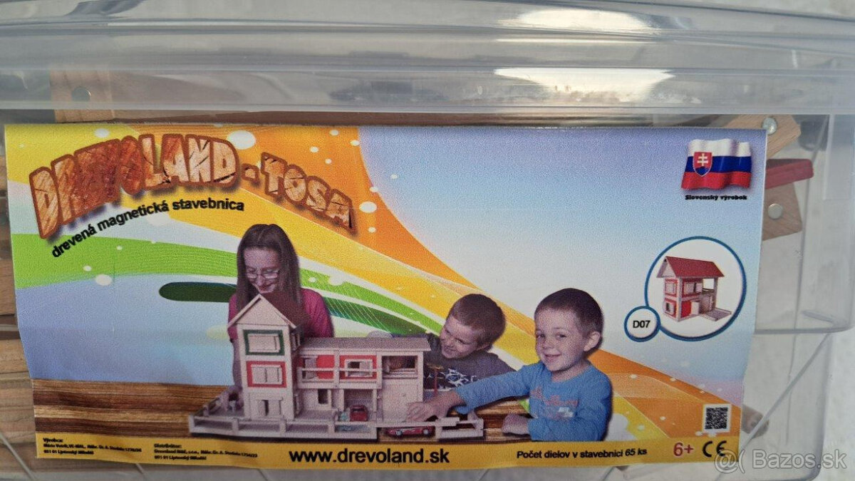 Detská drevená magnetická stavebnica D07