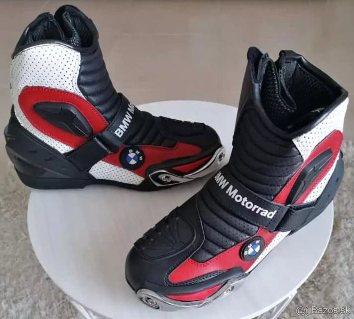 Moto Kožené Boty BMW Red Pre Panov,Damy Aj Pre Pary